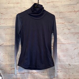 Calia Carrie Underwood Shirt Womens Medium Navy Blue Ombre Mock Turtleneck